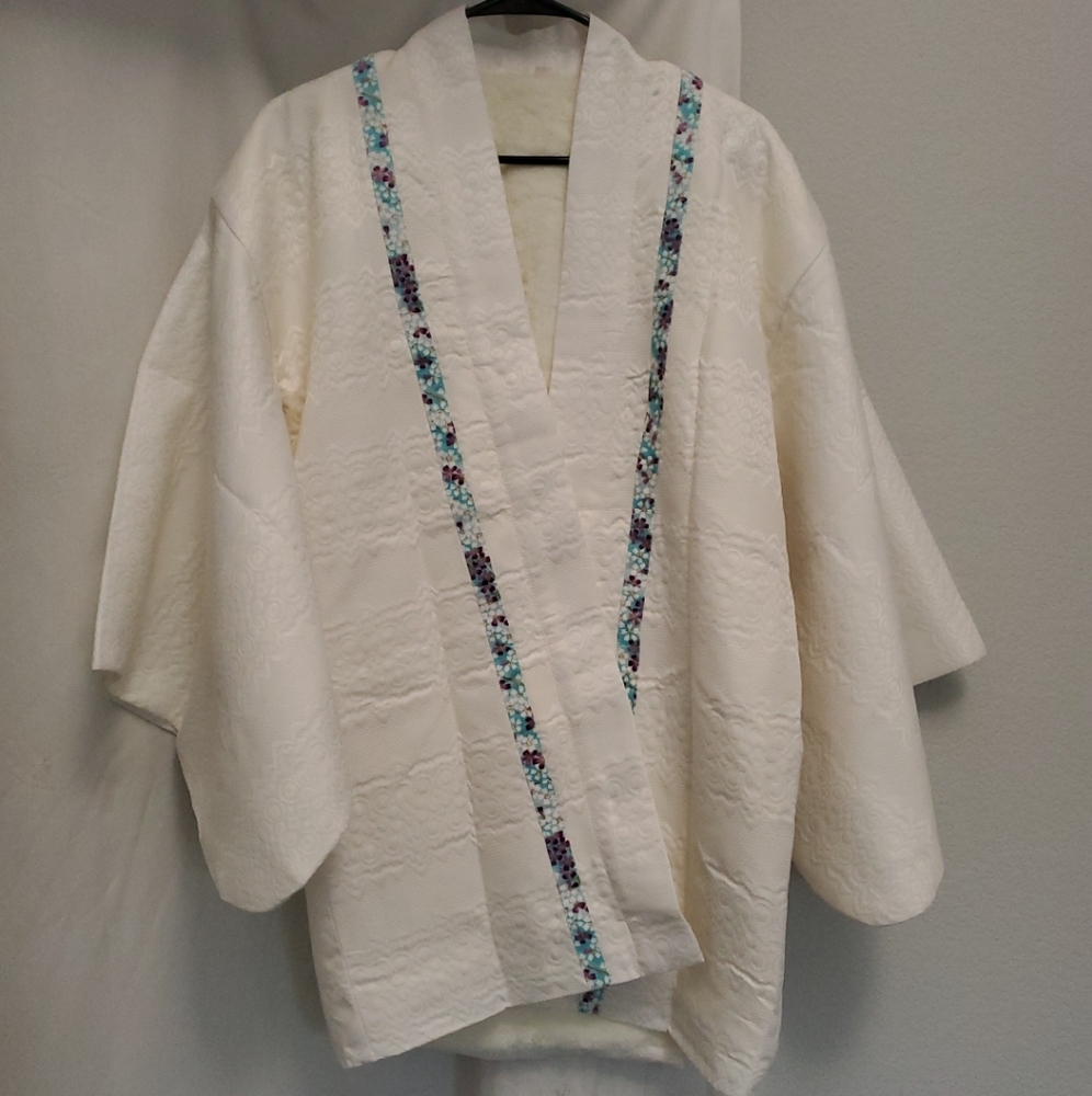 Haori with faux fur lining